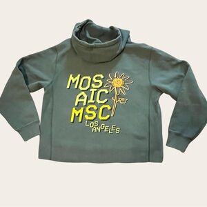 Mosaic Unisex Green Graphic Print Hoodie